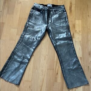 Frame Denim Metallic Le Crop Mini Boot Jeans